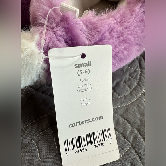 Carters Toddler Purple Olympia Fox Slippers NWT Size 5/6 Toddler - Picture 5 of 8